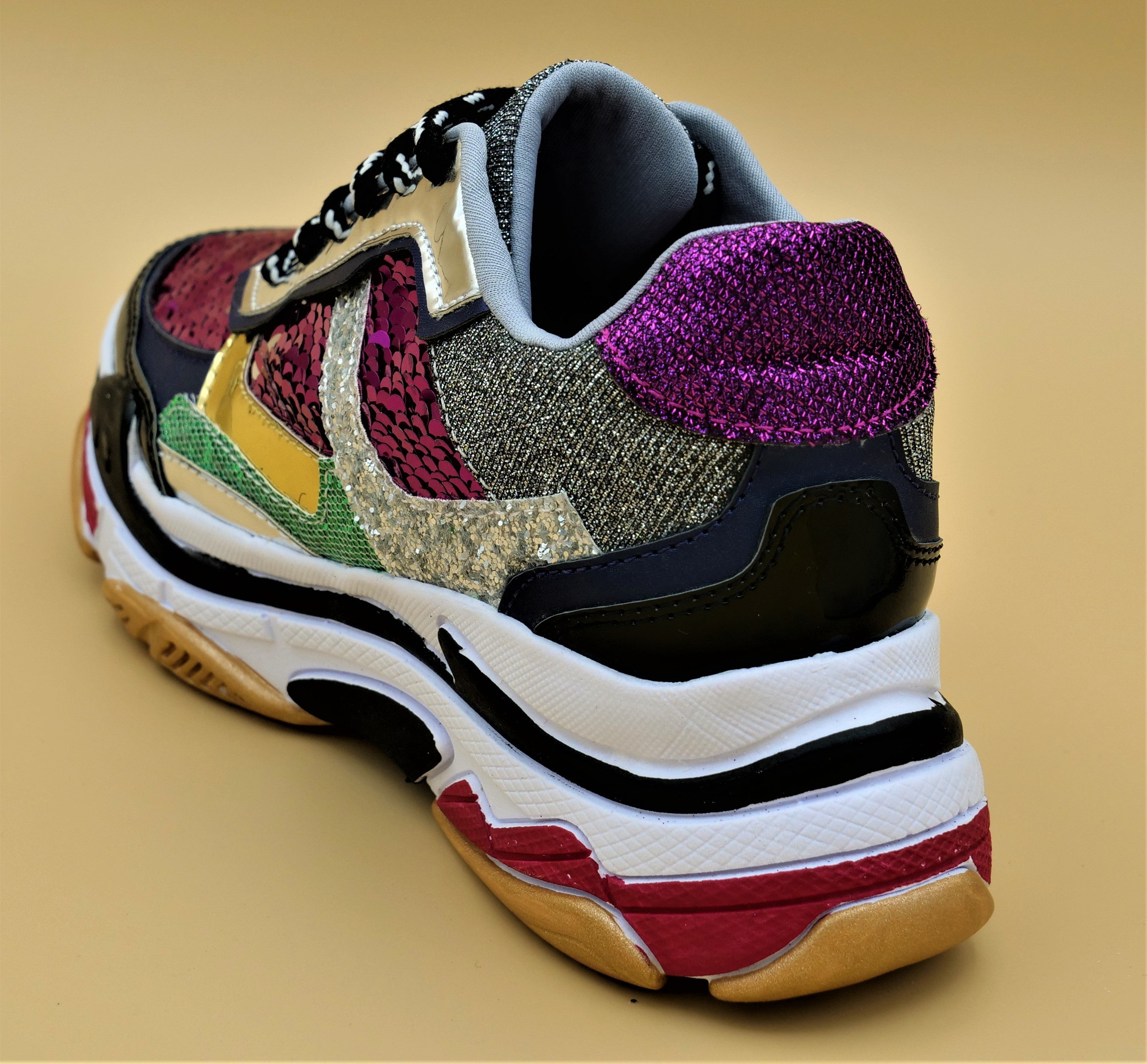 Red Sequin Sneakers - Alerrawia