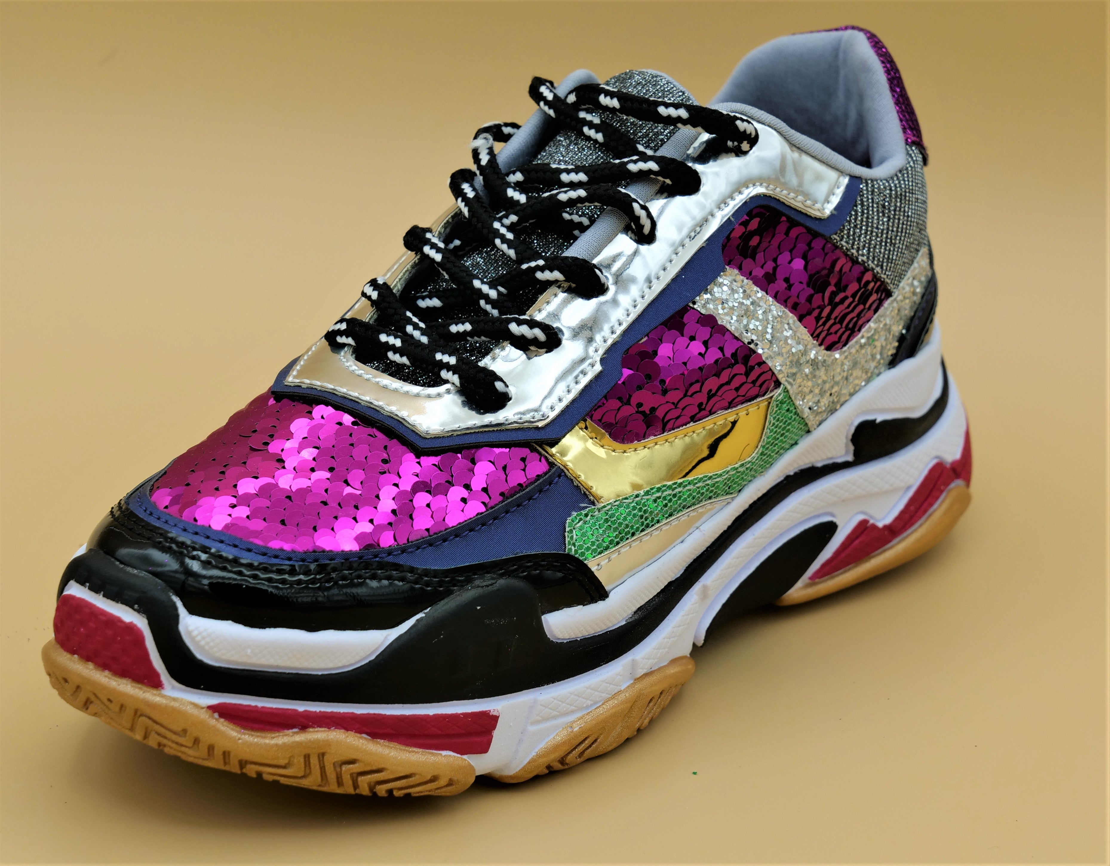 Red Sequin Sneakers - Alerrawia