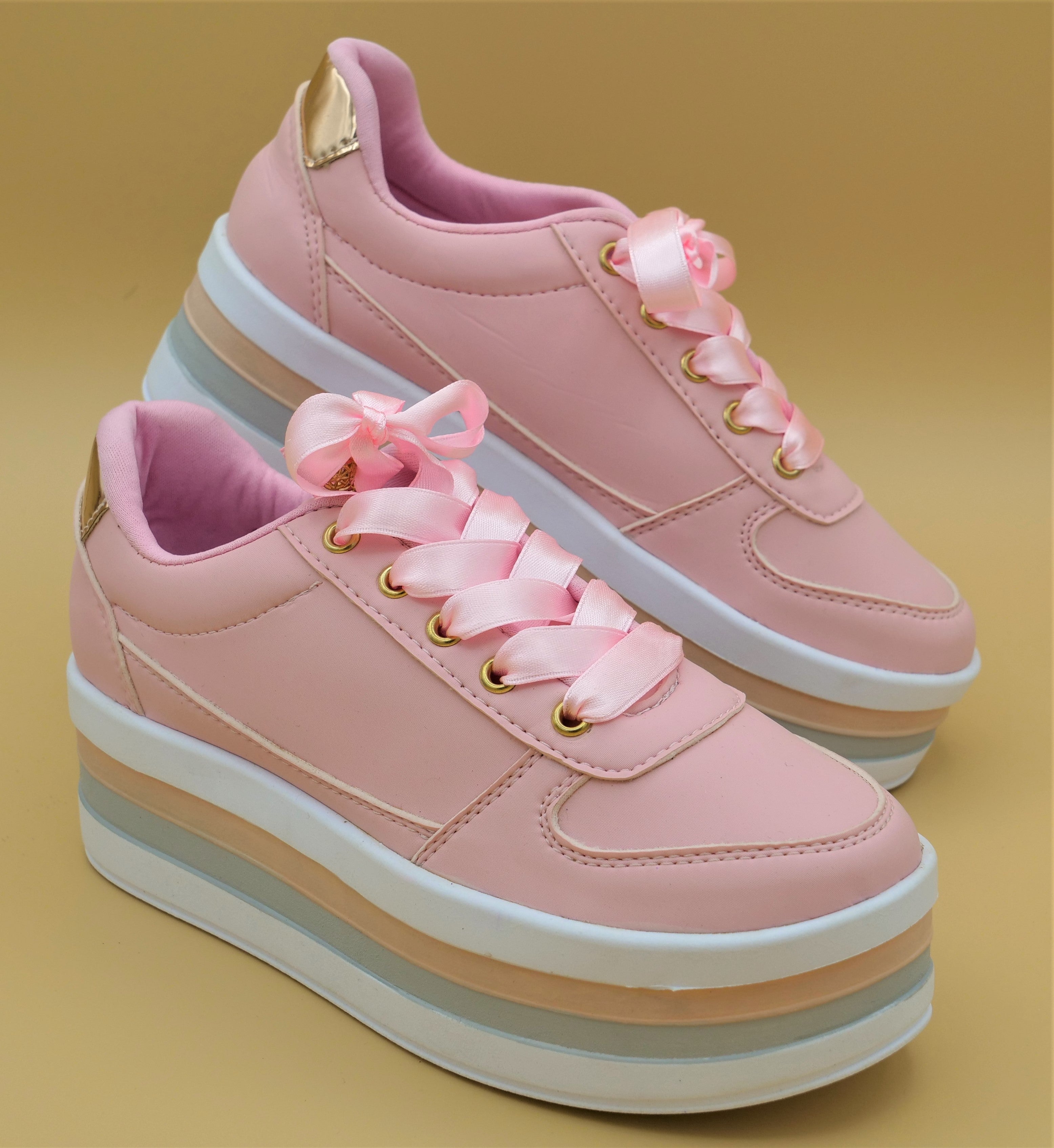 Pink Platform Sneakers - Shiphile