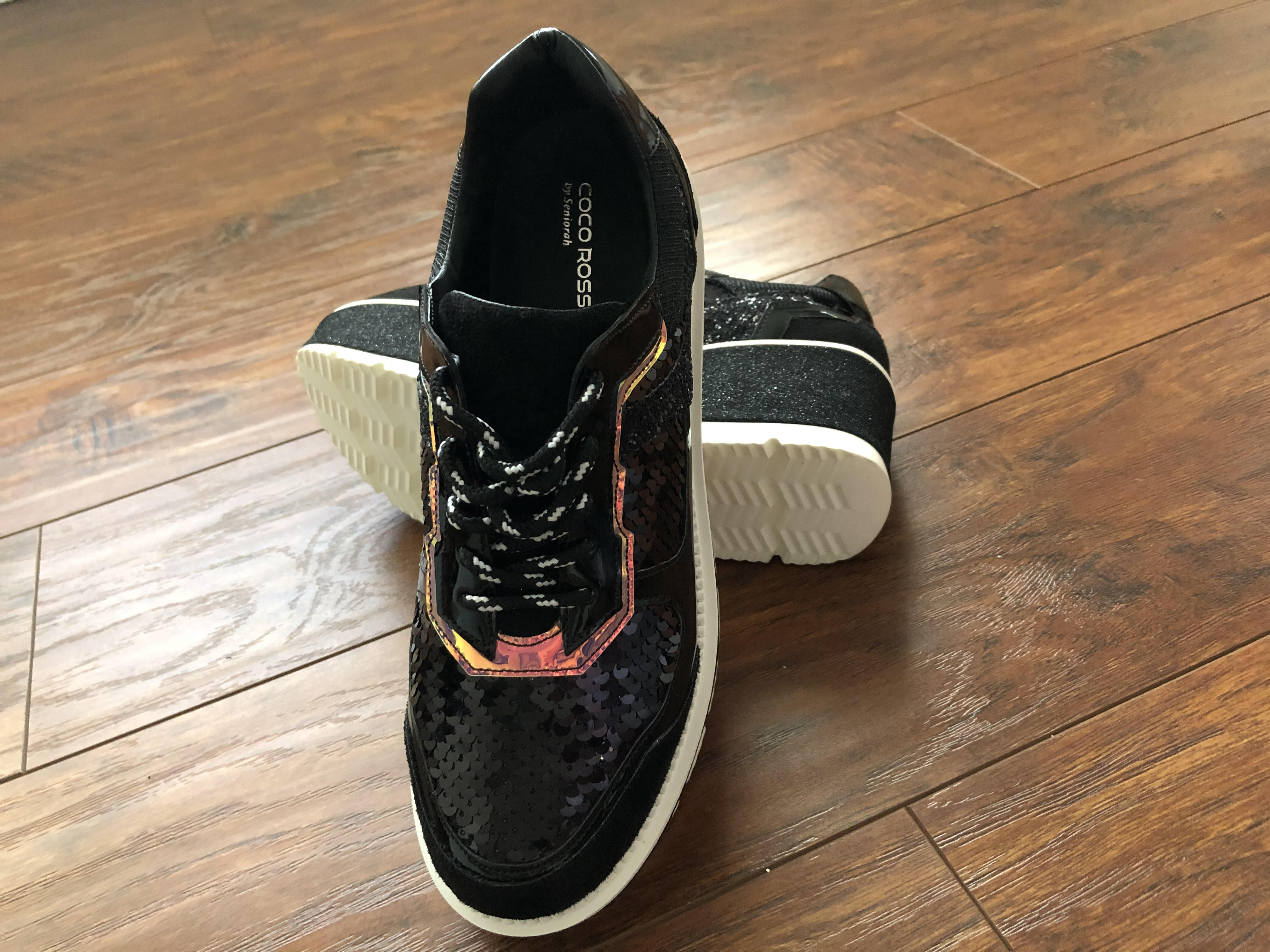 Sequin Sneakers Black - Vasagle